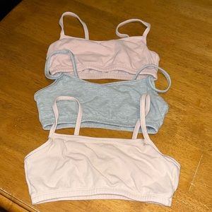 Fruit of the Loom Sports Bra Blush Pink (2) and Gray (1) Women Size 32 Set of 3